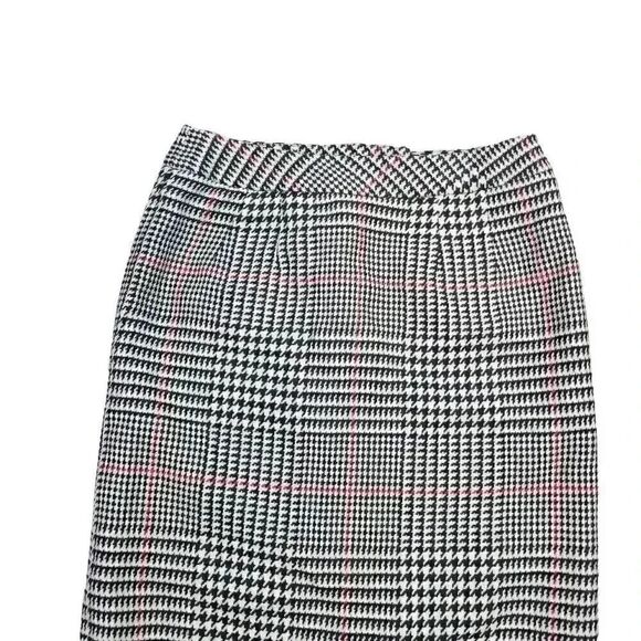 Talbots Women's Ivory/Black/Red Wool Ponte Glen Plaid Lined Pencil Straight Skir - Picture 7 of 13